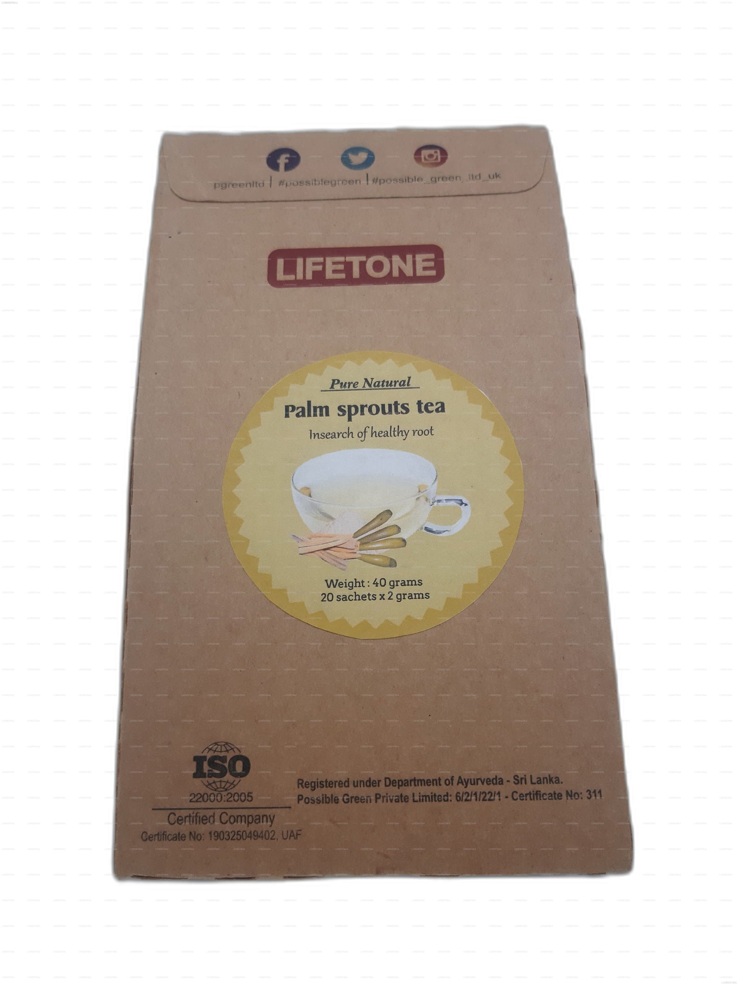 Lifetone Palm Sprouts Tea (40g) 20 Tea Bags
