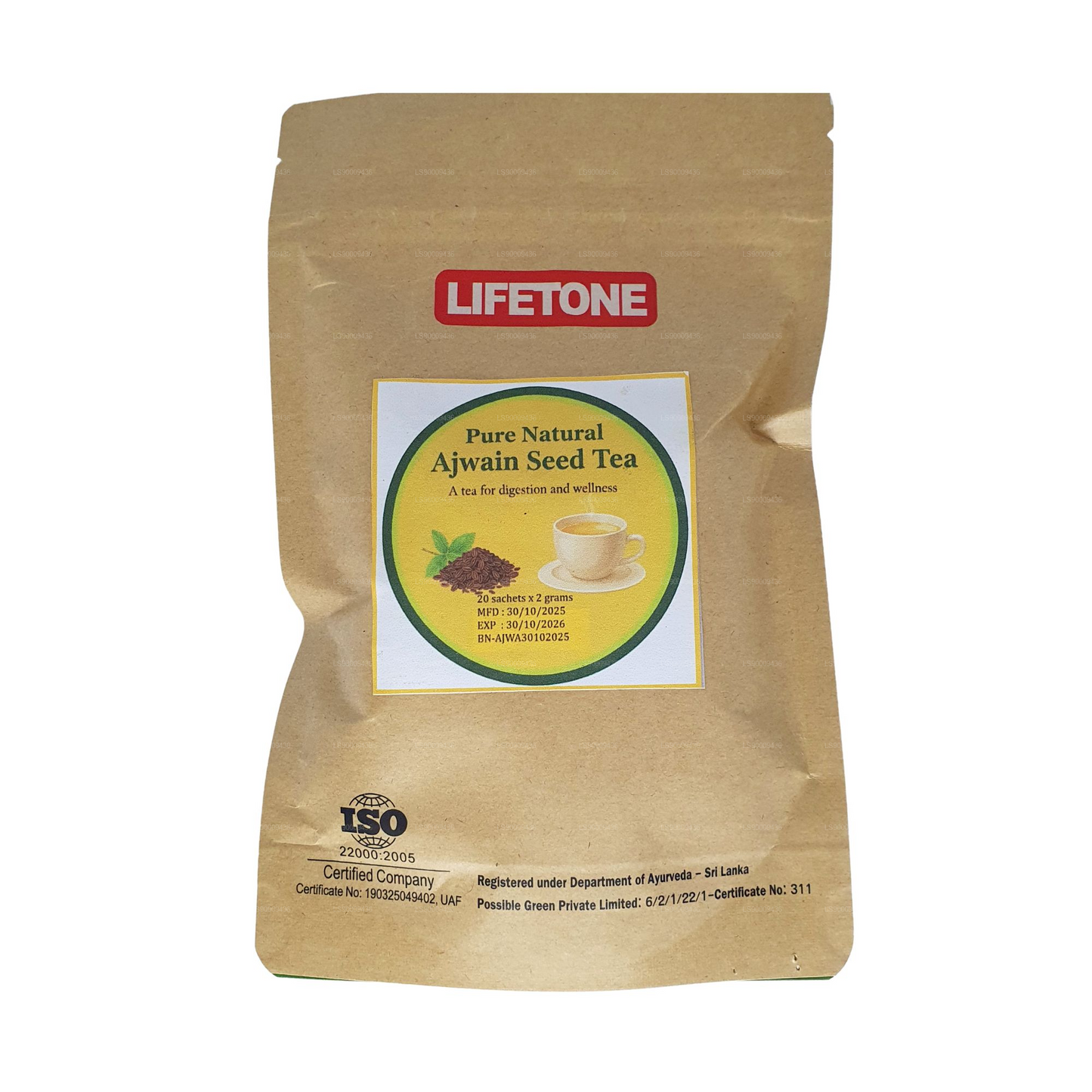 Lifetone Ajwain Seed Tea (30g) 20 Tea Bags
