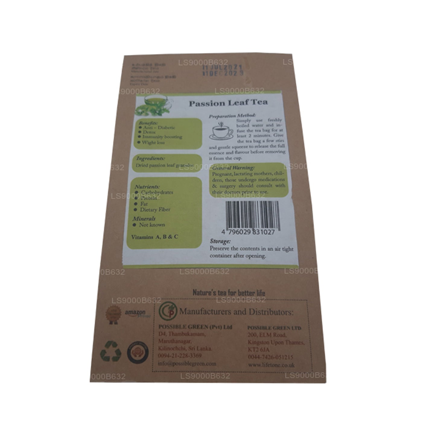 Lifetone Passion Fruit Leaf Tea (30g)