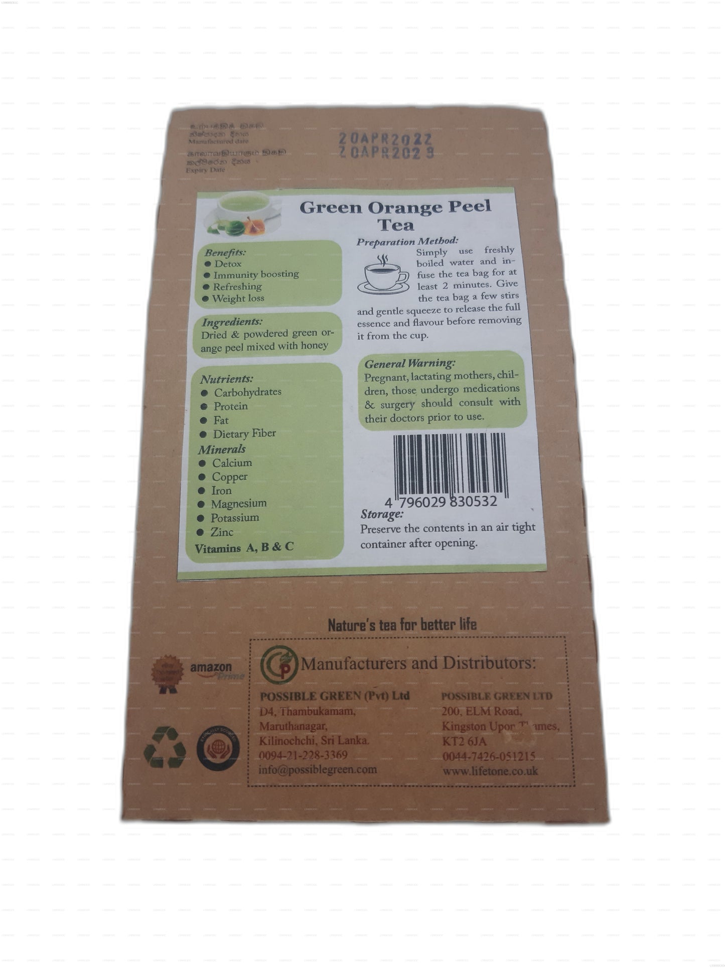 Lifetone Grüner Orangenschalentee (40g)