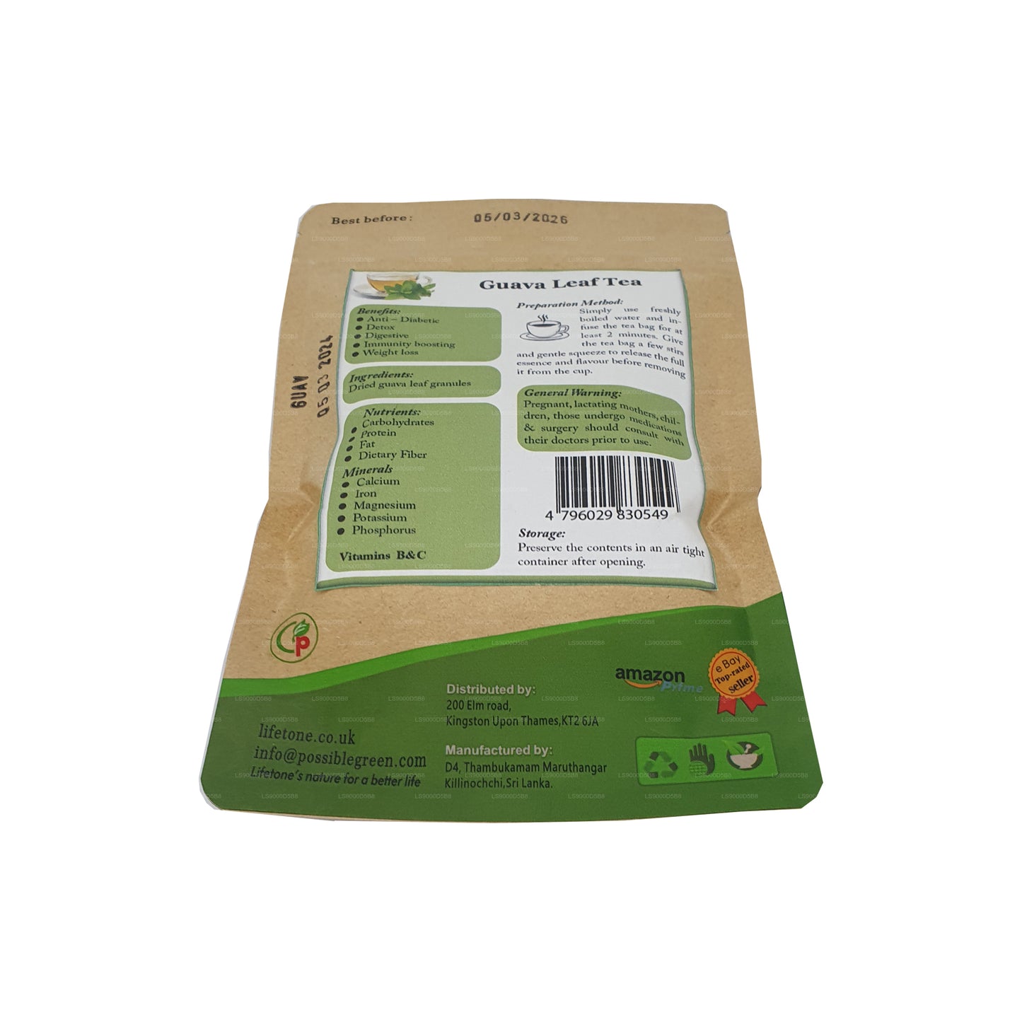 Lifetone Herbata liściasta guawy (30g)