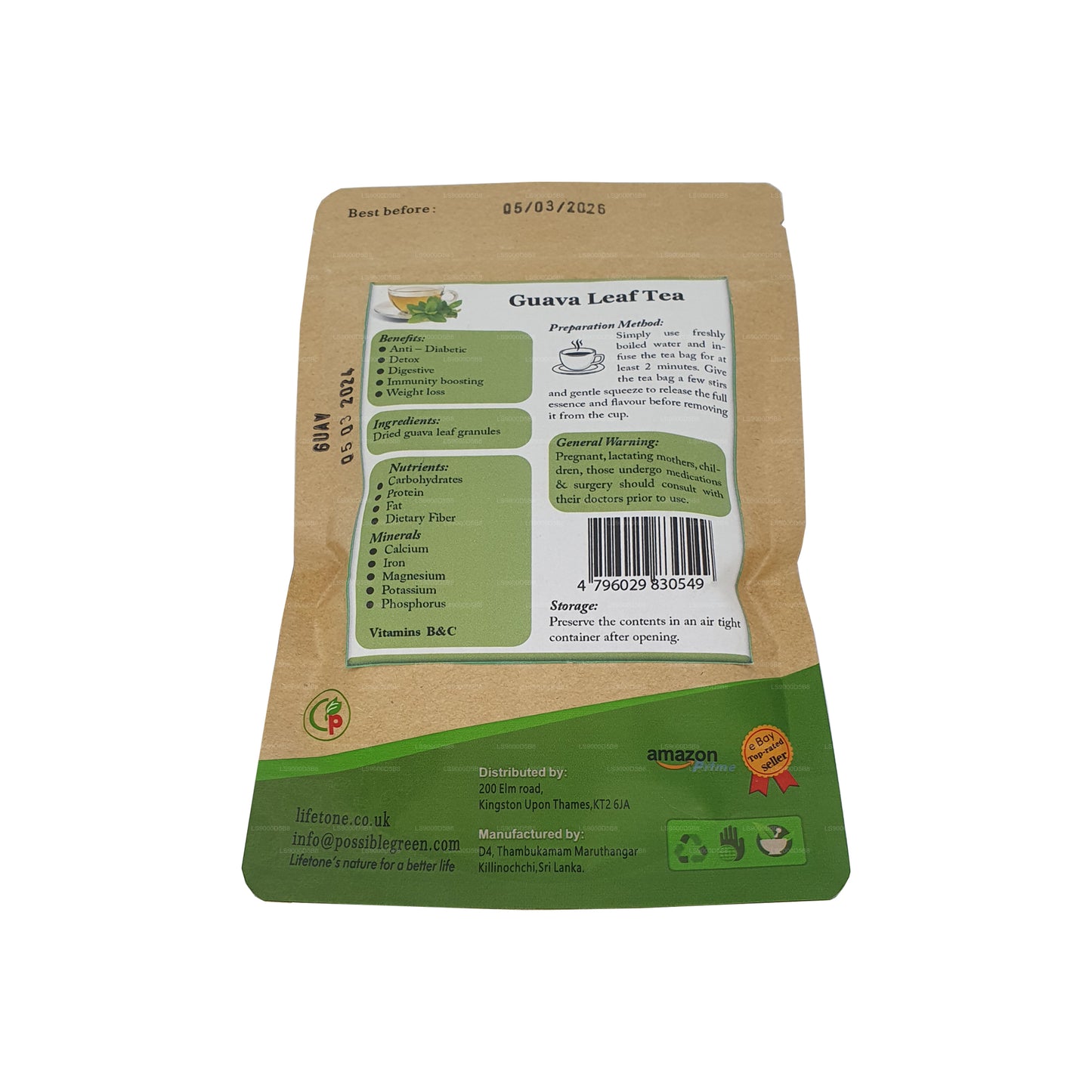 Lifetone Herbata liściasta guawy (30g)