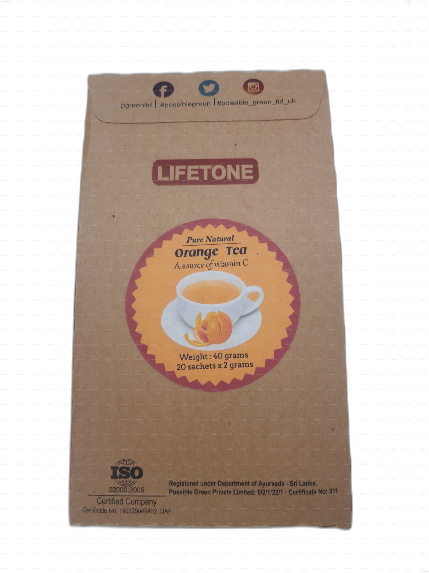 Lifetone Orange Tea (40g) 20 Tea Bags