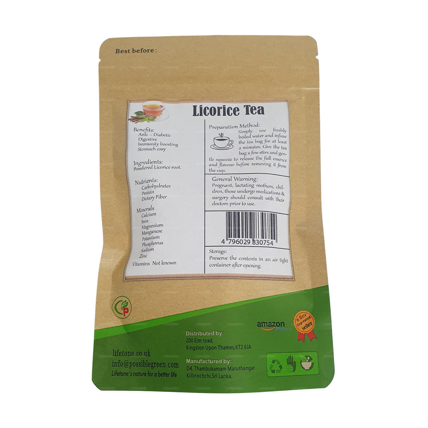 Lifetone Licorice Tea (40g) 20 Tea Bags