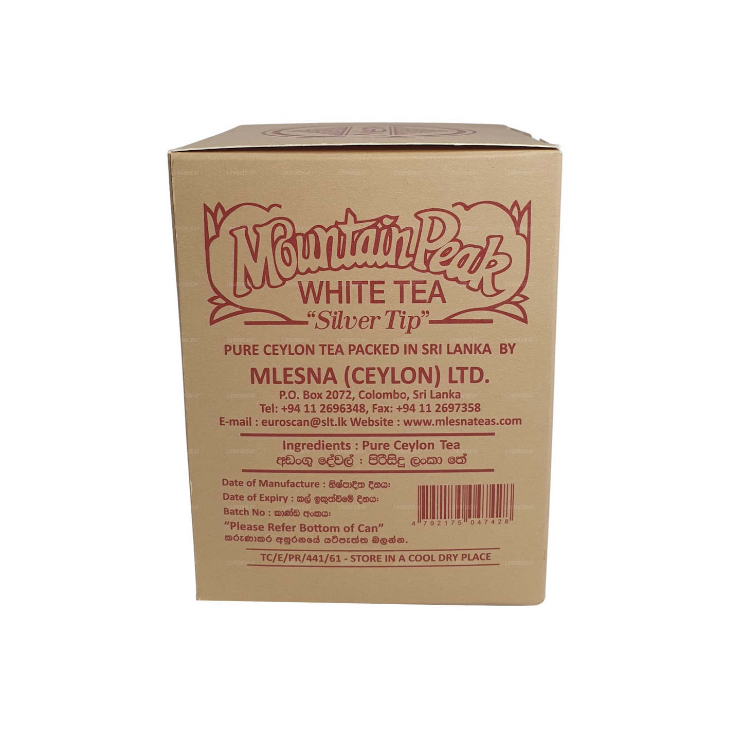 Bílý listový čaj „Silver Tip“ Mlesna Mountain Peak v kovovém boxu (50g)