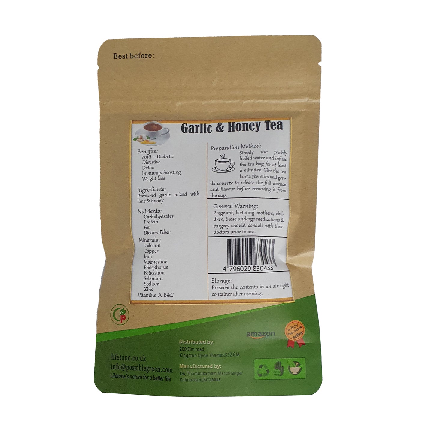 Tè al miele all'aglio Lifetone (40g)