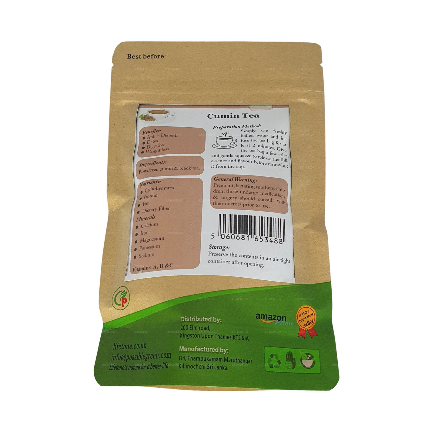 Lifetone Cumin Tea (40g) 20 Tea Bags