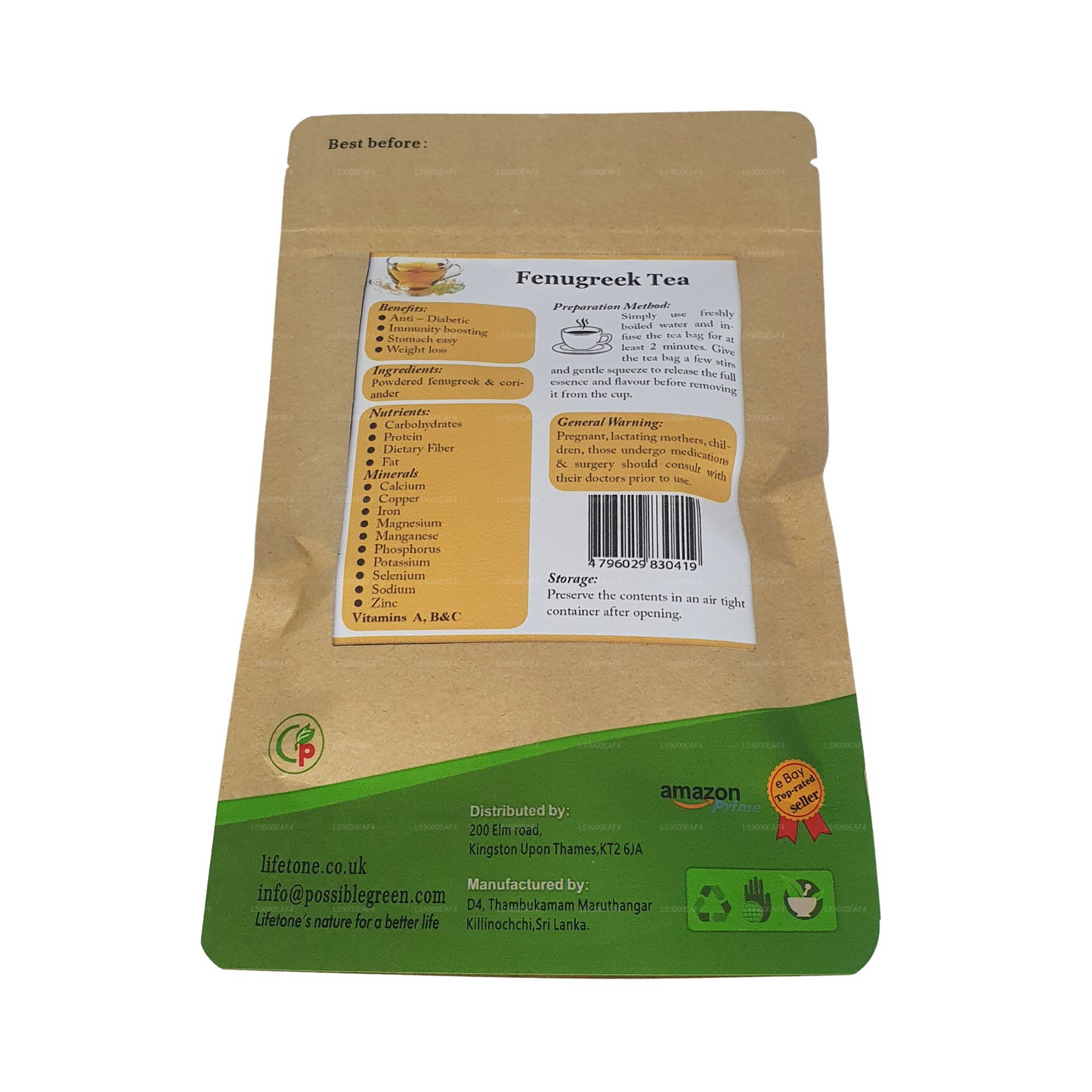 Lifetone Bockshornklee-Tee (40 g) 20 Teebeutel