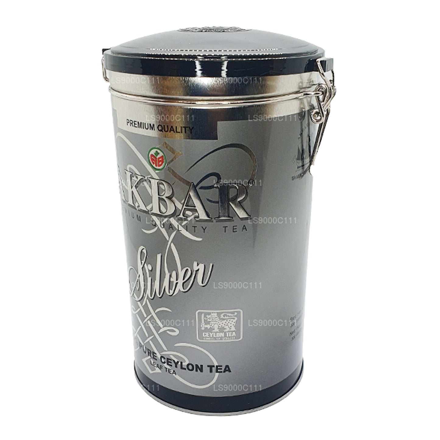 Akbar 100% Pure Ceylon Leaf Tea Tin (Silver - 300g)