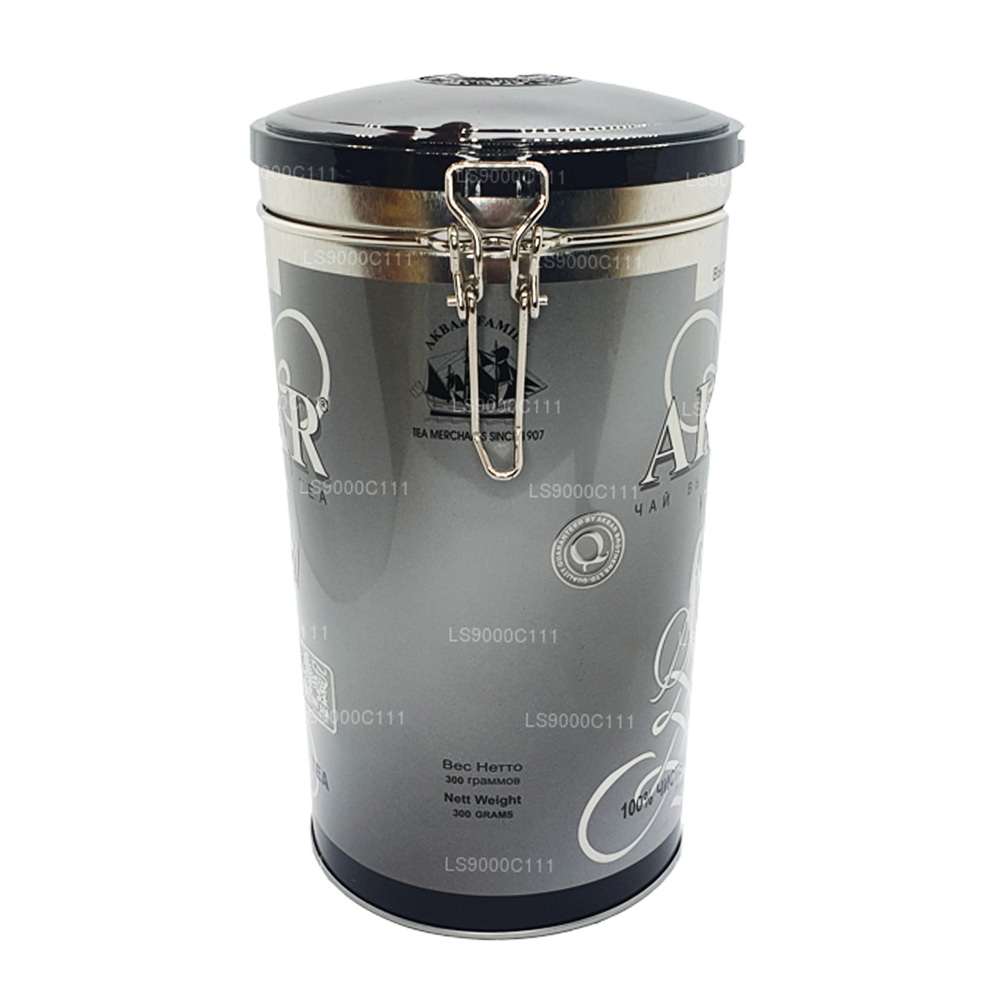 Akbar 100% Pure Ceylon Leaf Tea Tin (Silver - 300g)