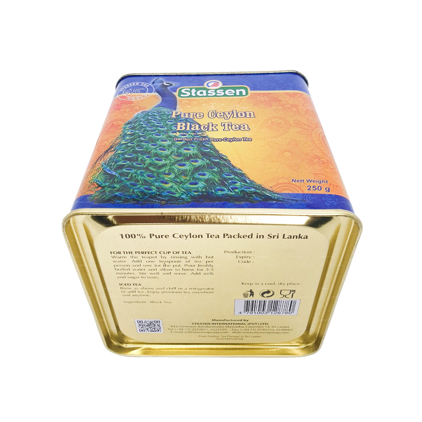 Stassen Pure Ceylon Black Tea (250g) Tin