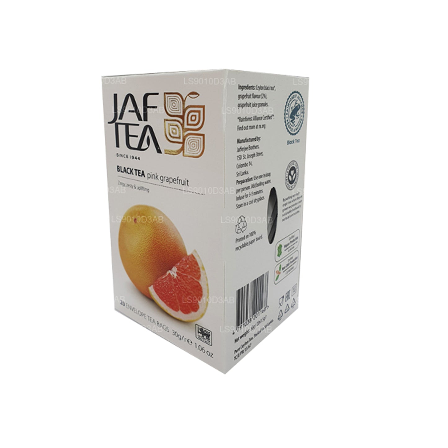 Jaf Tea ピュアフルーツコレクションブラックティーピンクグレープフルーツホイルエンベロープティーバッグ (30g)