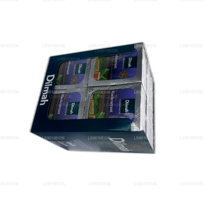 Dilmah Blackcurrant Flavored Tea (20g) 10 Individually Foil Wrapped Bags (12 Pack)