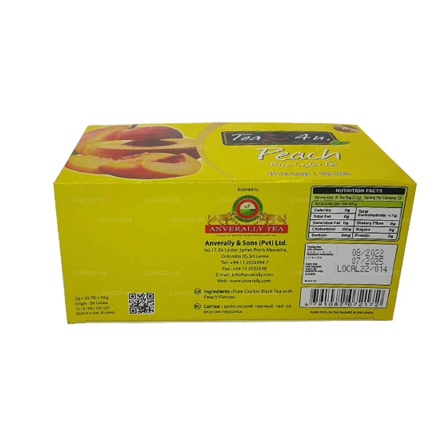 Tea4U ピーチピュアセイロンティー (50g) 25ティーバッグ