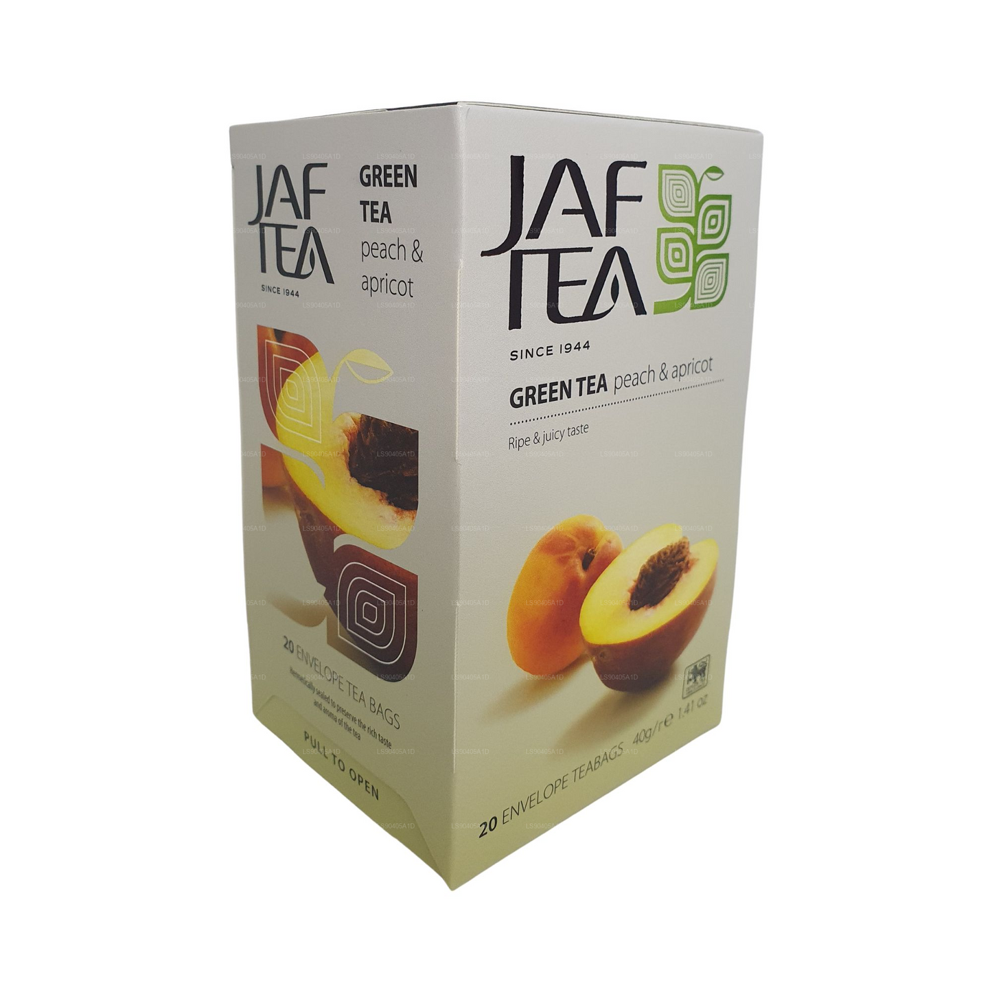 Jaf Tea Peach And Apricot Green Tea  (40g) 20 Foil Envelope Tea Bags
