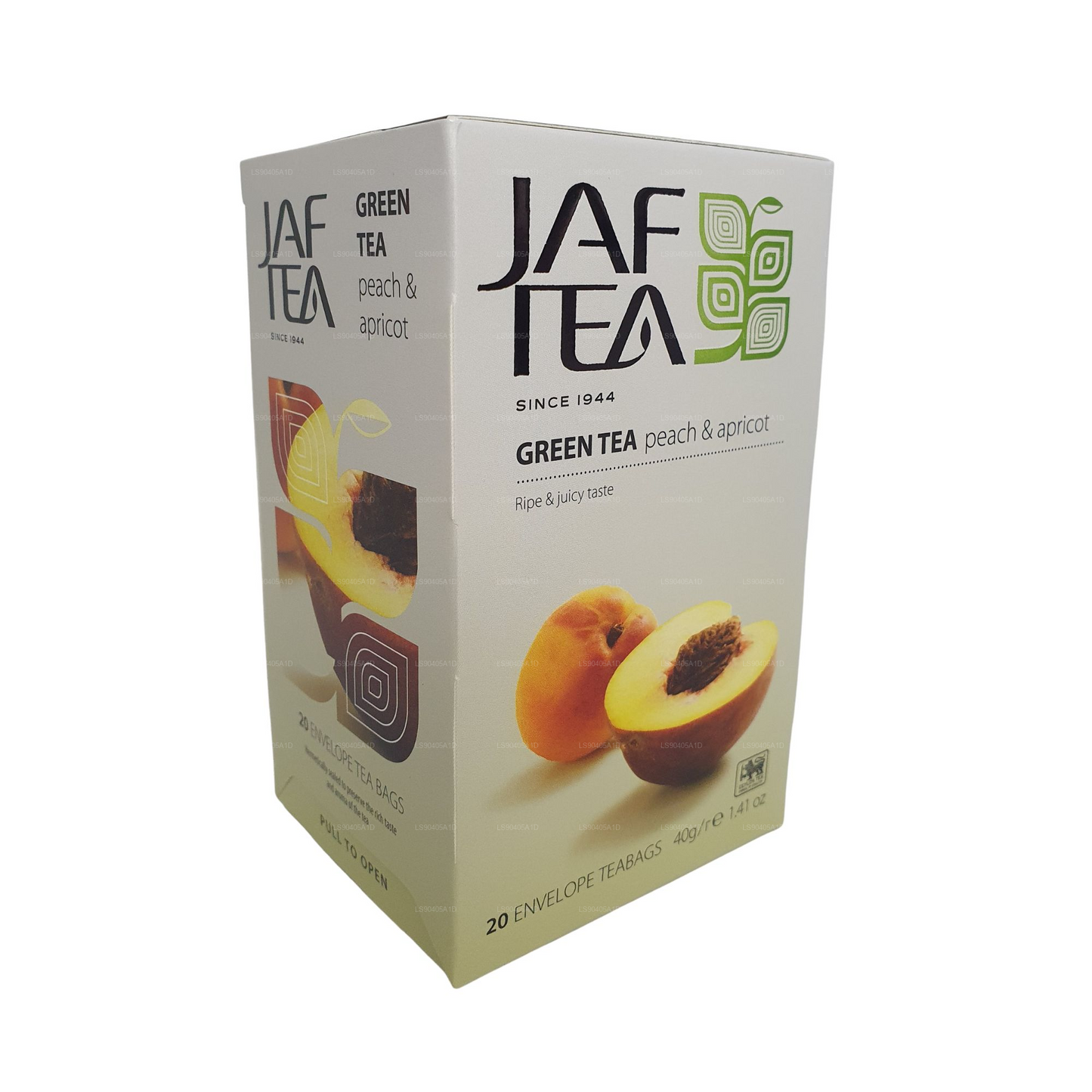 Jaf Tea Peach And Apricot Green Tea  (40g) 20 Foil Envelope Tea Bags