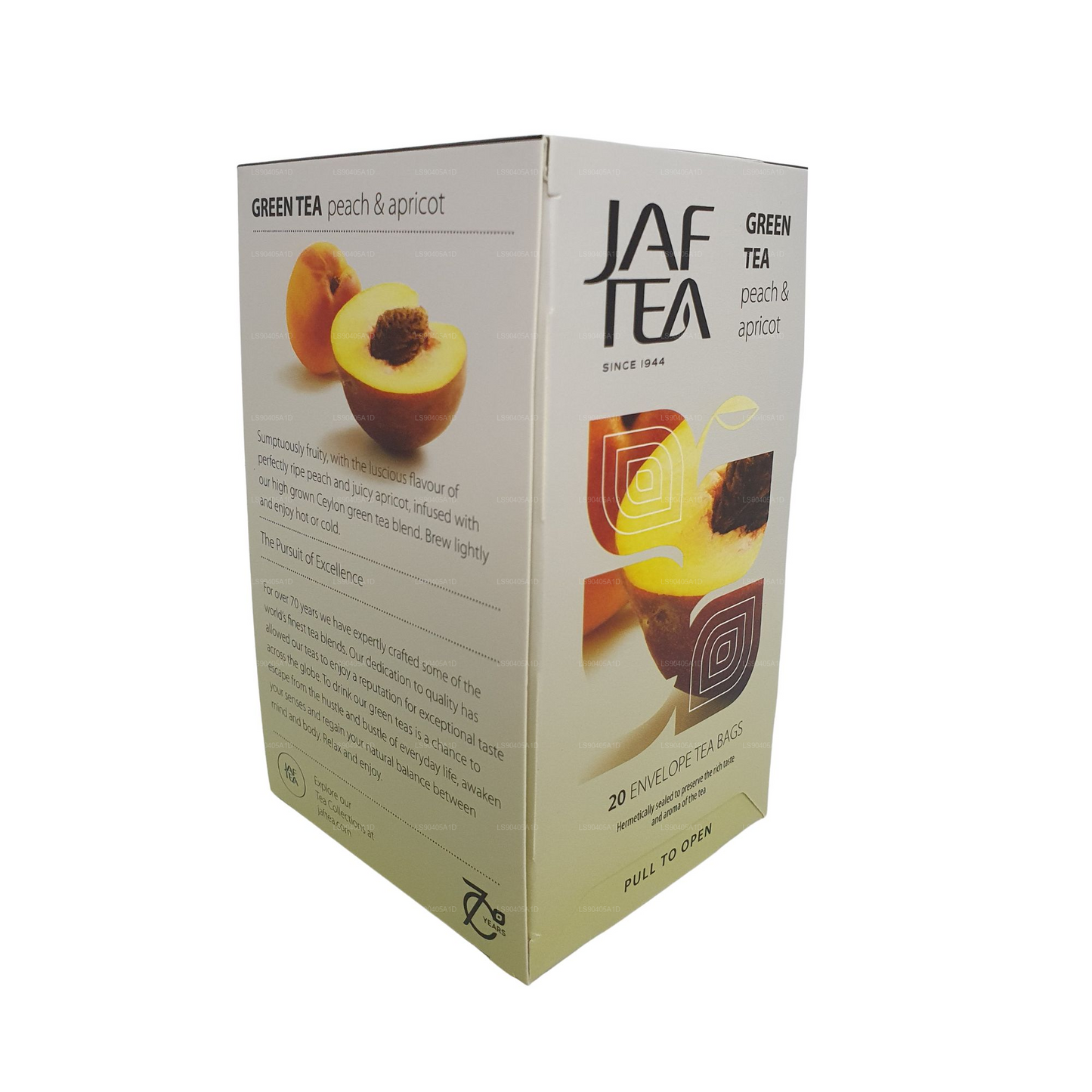 Jaf Tea Peach And Apricot Green Tea  (40g) 20 Foil Envelope Tea Bags