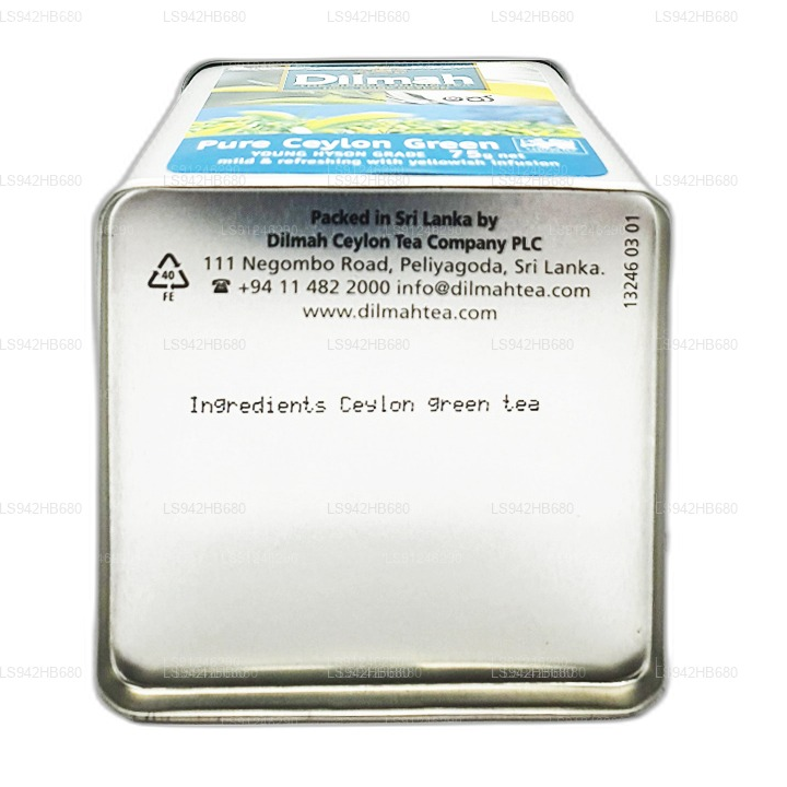 Dilmah Pure Ceylon Zielona Herbata (YOUNG HYSON GRADE) Luźna herbata liściasta (75g) Caddy