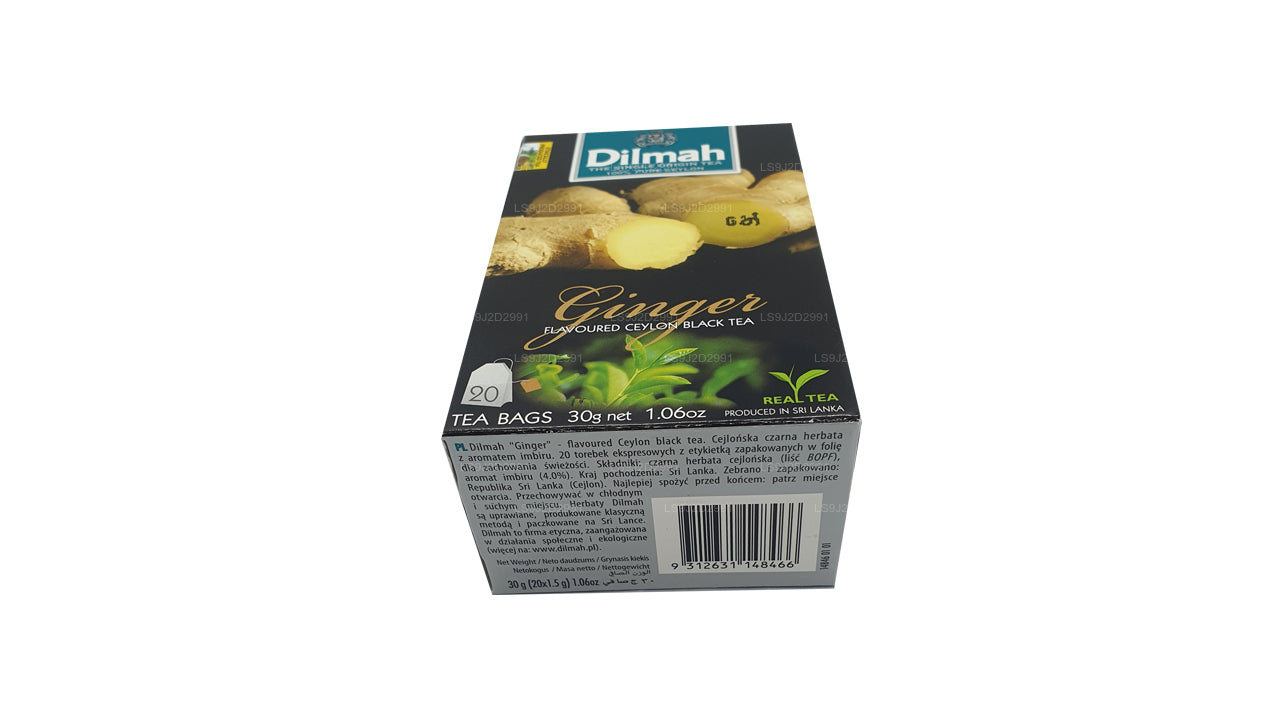 Dilmah Ginger Flavored Black Tea (30g) 20 Tea Bags