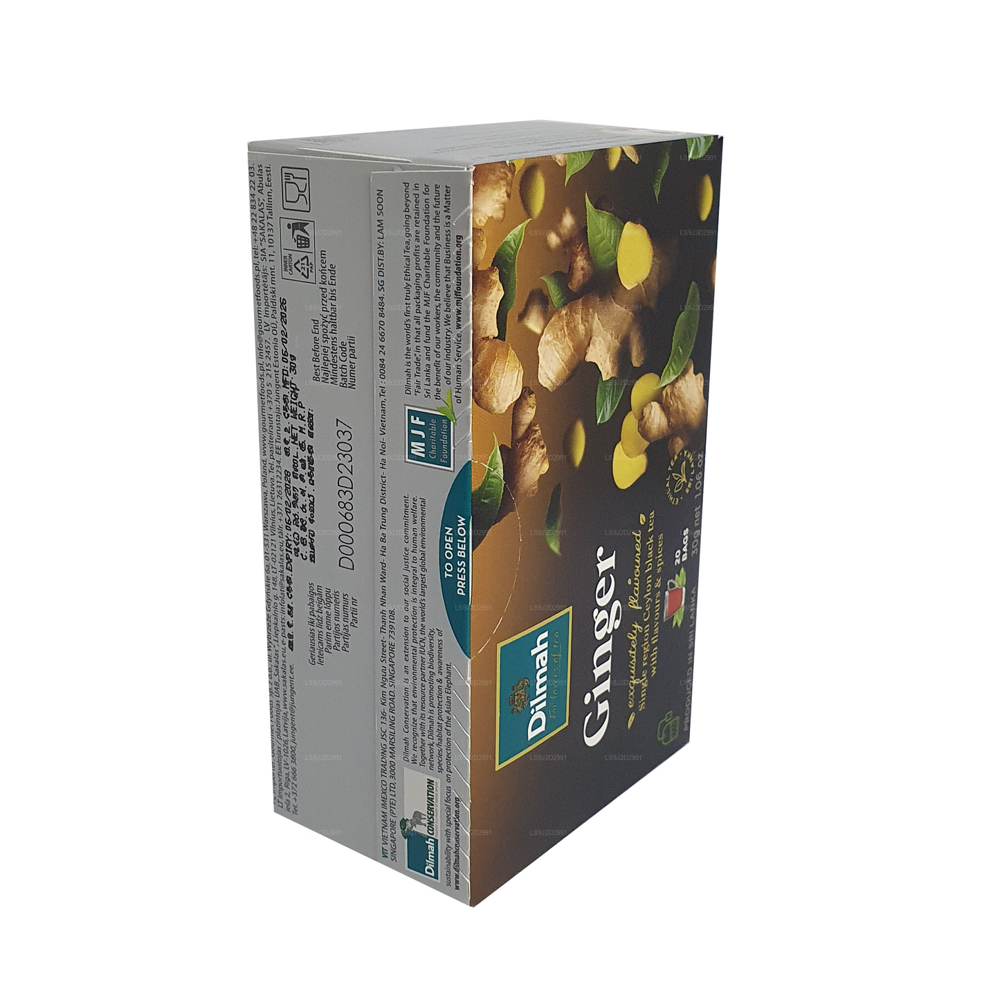 Dilmah ingefær aromatiseret sort te (30 g) 20 teposer