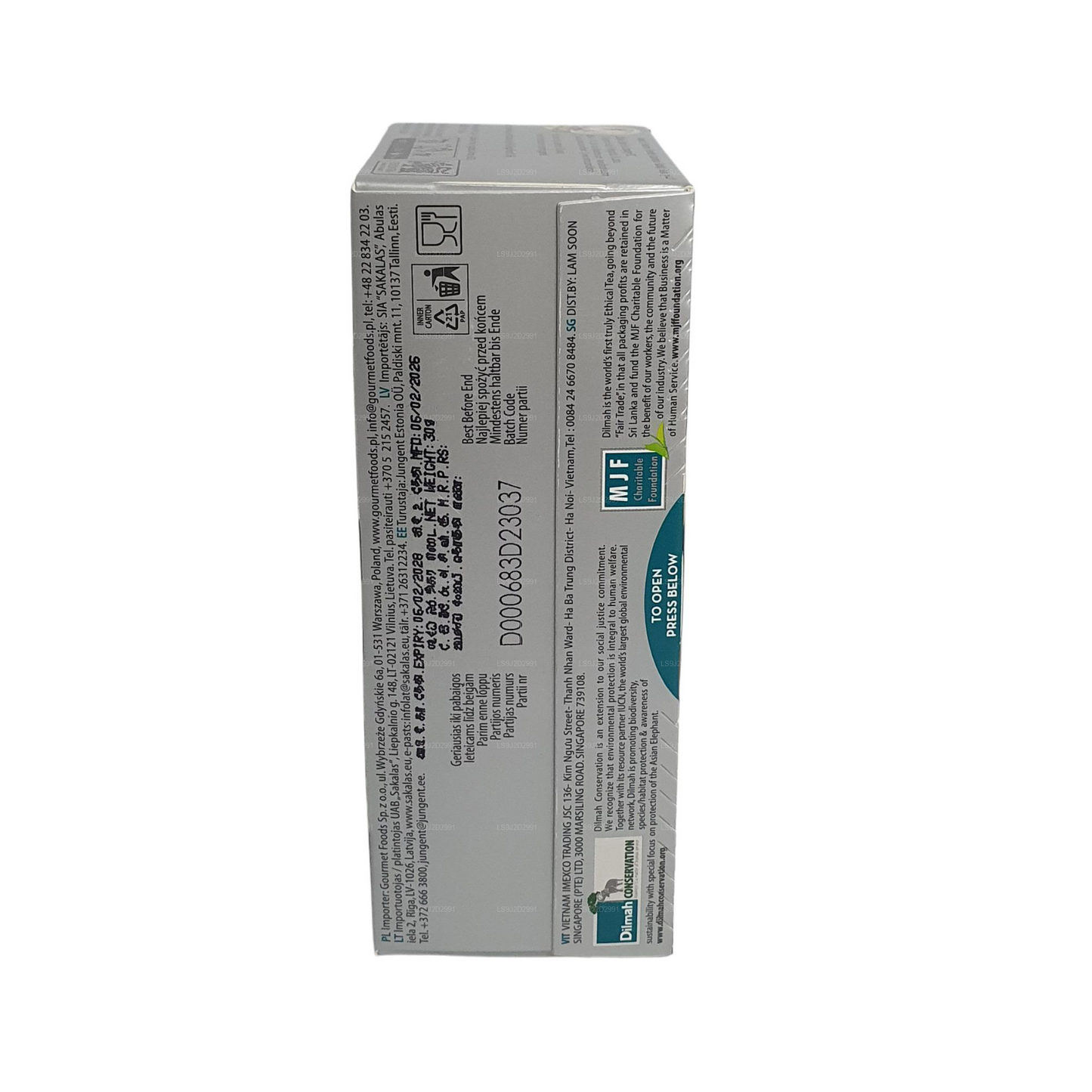 Dilmah ingefær aromatiseret sort te (30 g) 20 teposer