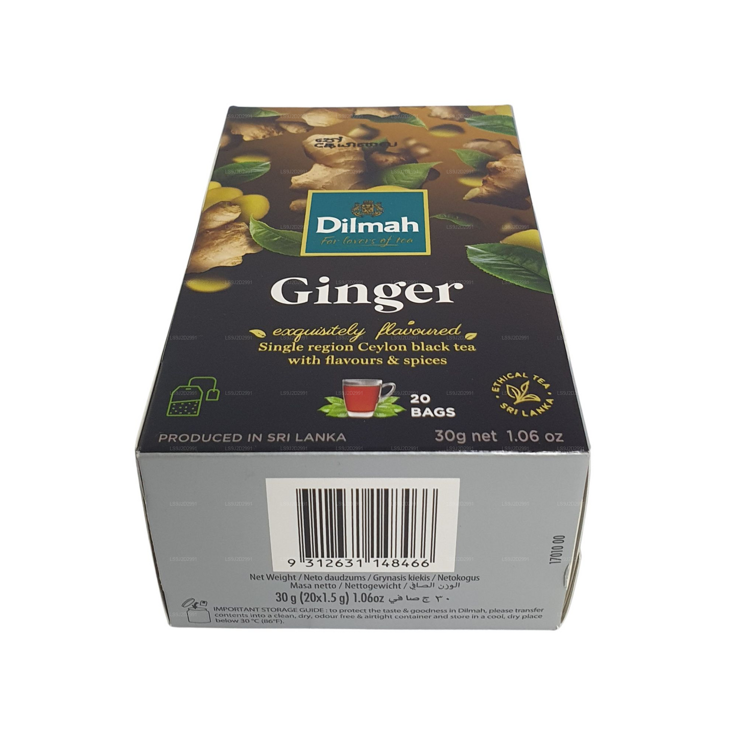 Dilmah ingefær aromatiseret sort te (30 g) 20 teposer