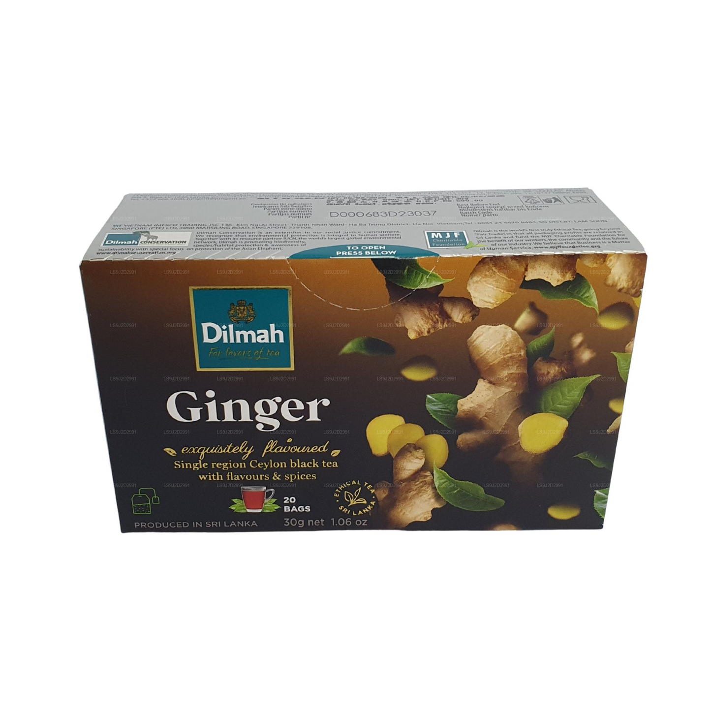 Dilmah ingefær aromatiseret sort te (30 g) 20 teposer