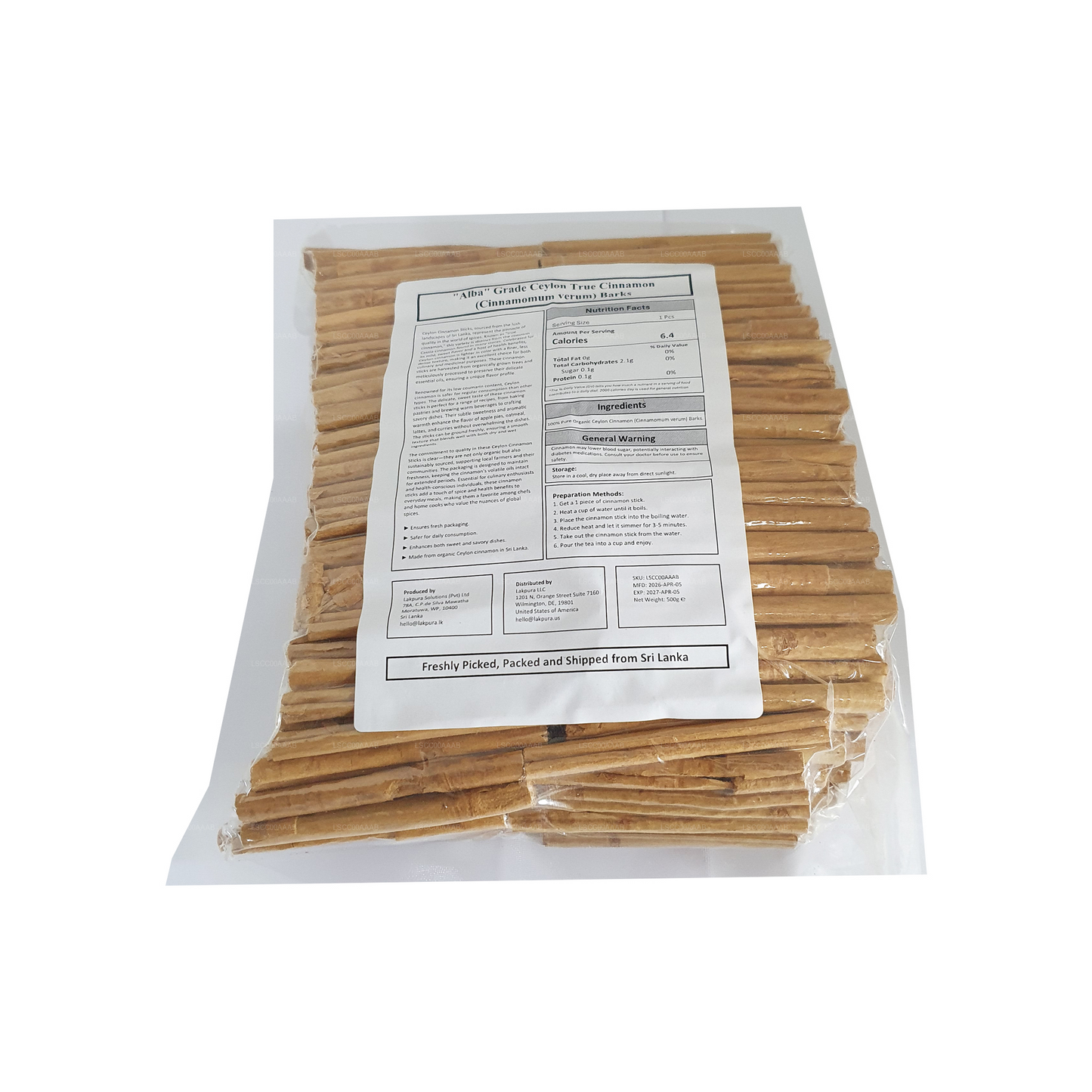 Lakpura® Ceylon ægte Kanel "Alba" kvalitetsstænger