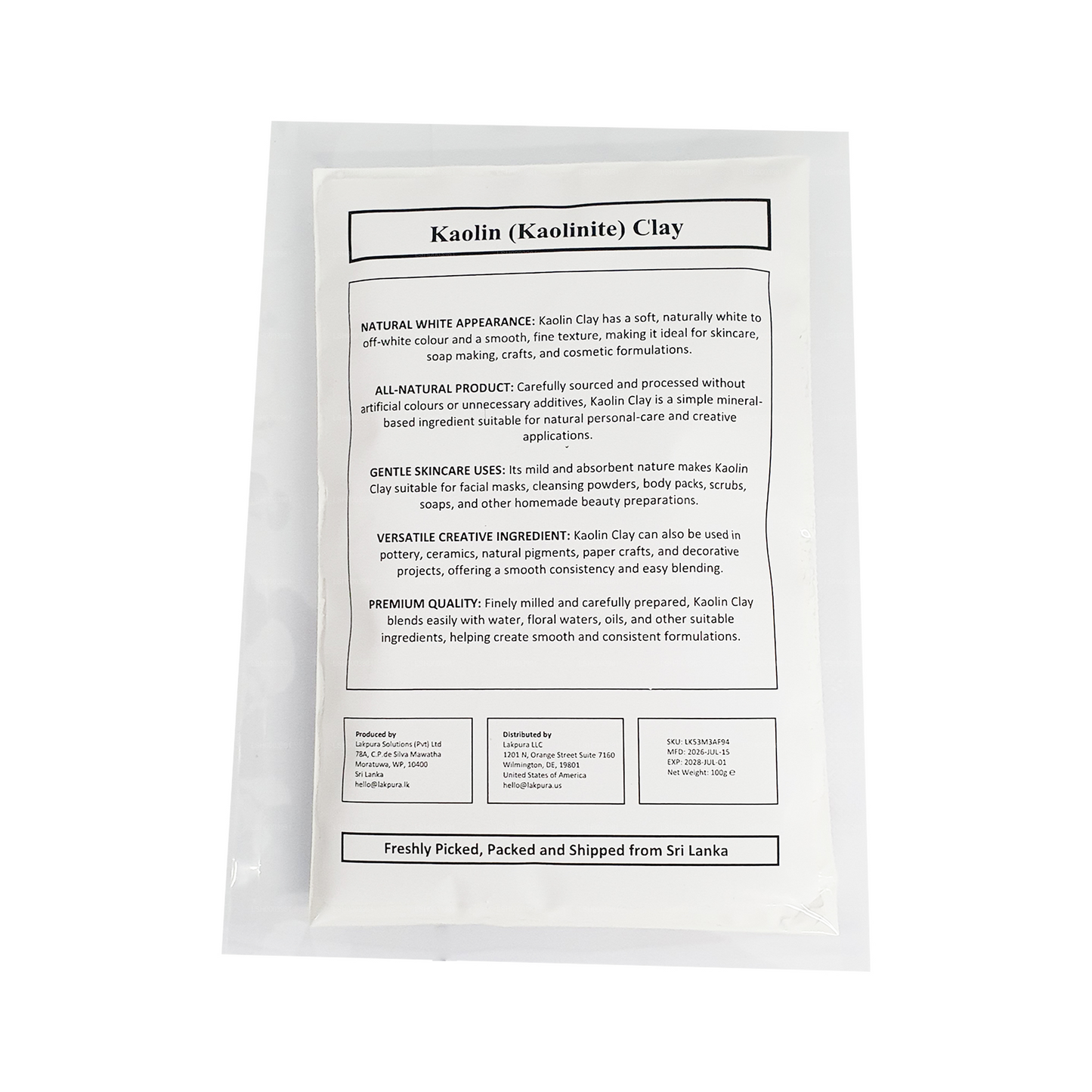 Lakpura® Kaolin Clay