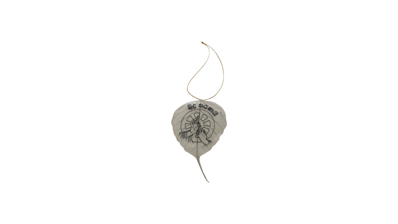Ornamento da appendere con foglie di Bodhi naturali