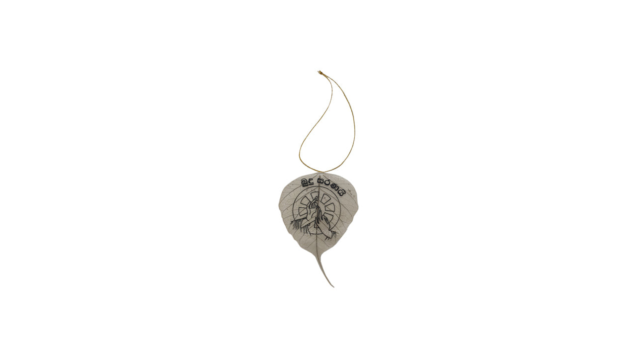 Ornamento da appendere con foglie di Bodhi naturali
