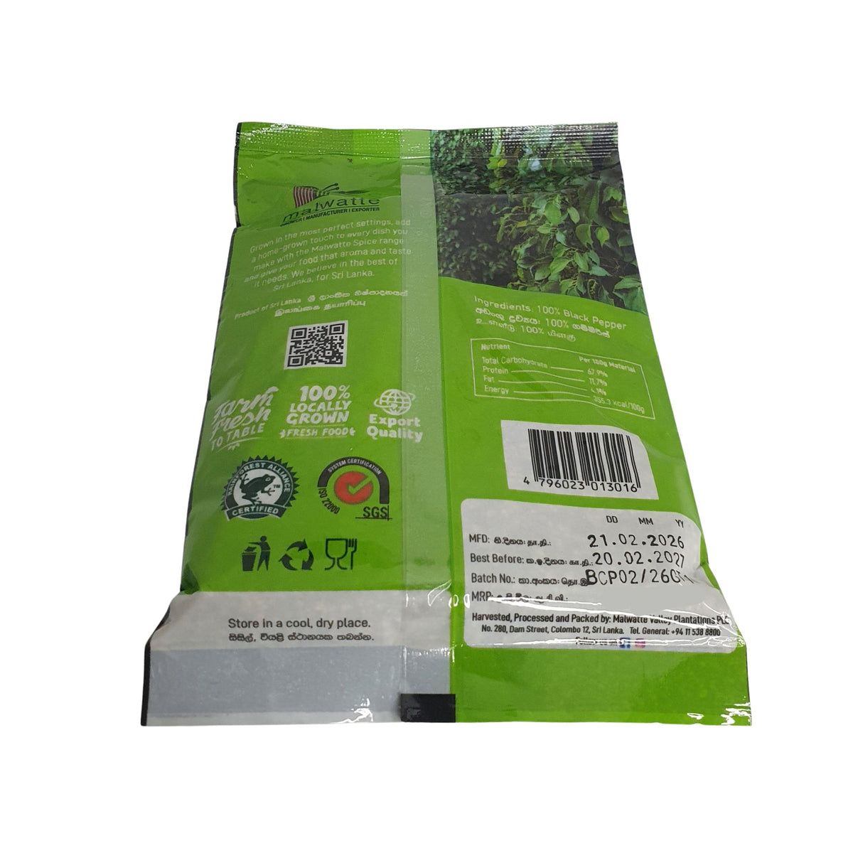 Malwatte Spices Black Cracked Pepper (100g)