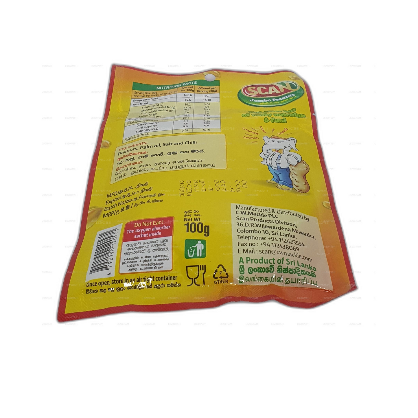 Scan Chilli Jumbo Arašídy (100g)