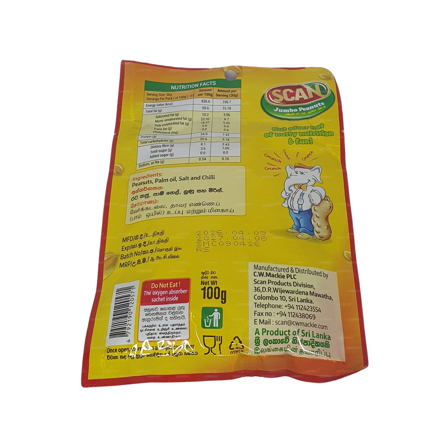 Scan Chilli Jumbo Arašídy (100g)