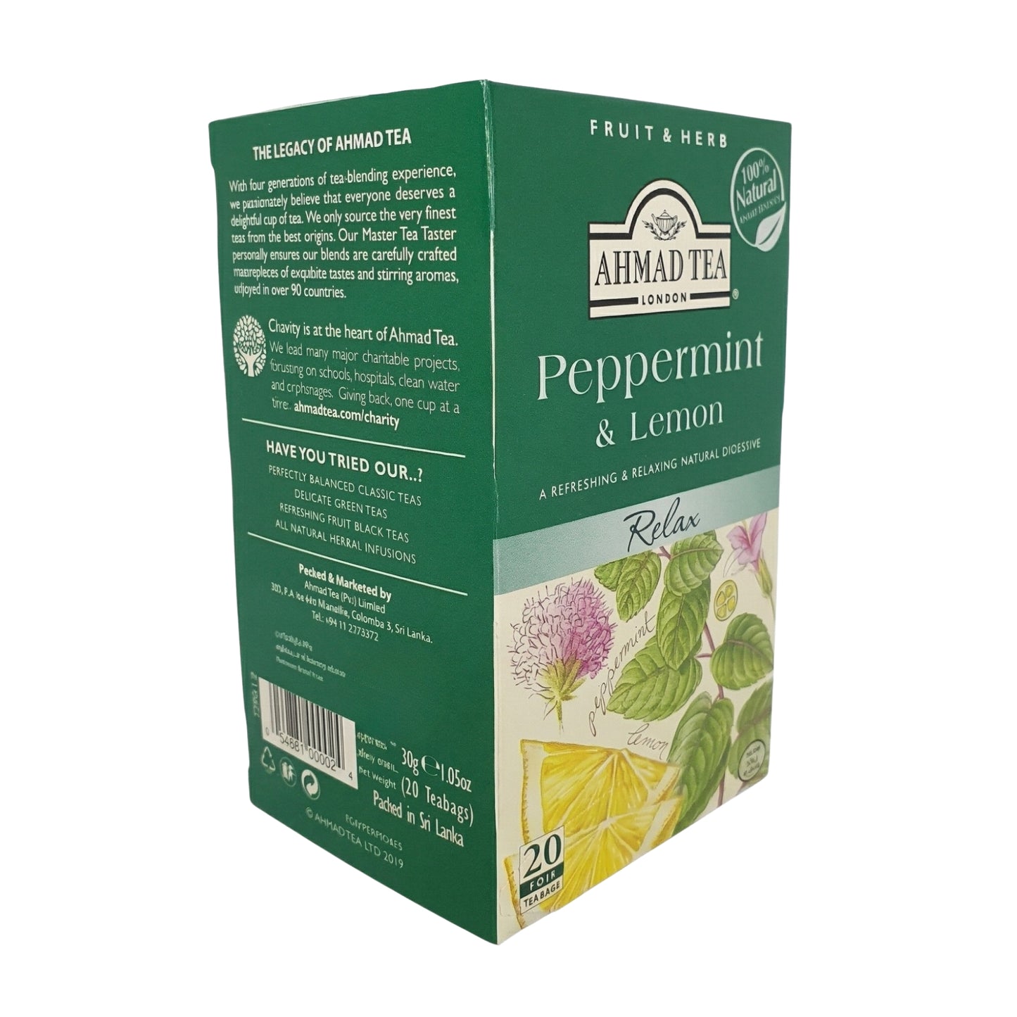 Ahmad Tea Peppermint & Lemon Tea (30g)  20 Foil Tea Bags