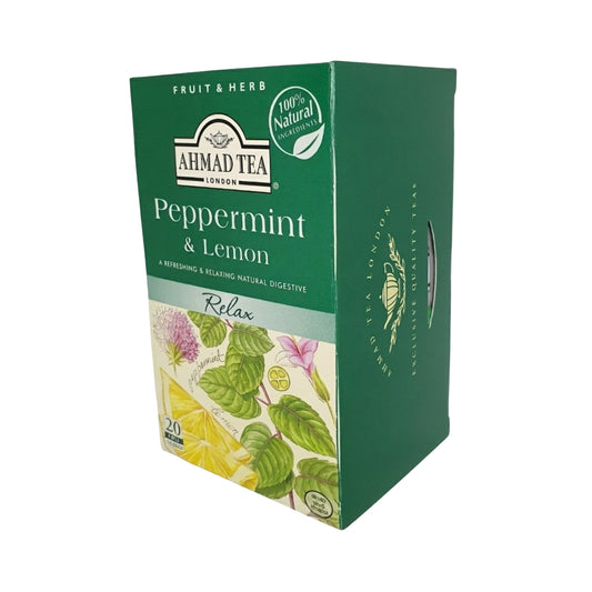Tè Ahmad Tea alla menta piperita e limone (40 g) 20 bustine di tè in alluminio
