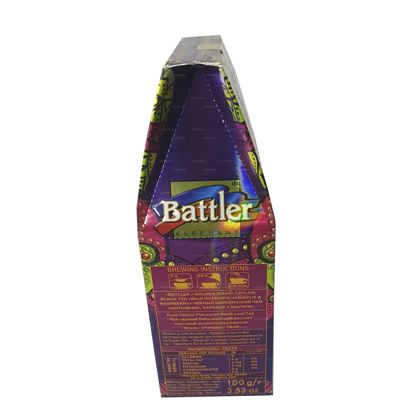 Рассыпной чай Battler Wild Shephip Hibiscus с малиной (100 г) в картонной коробке