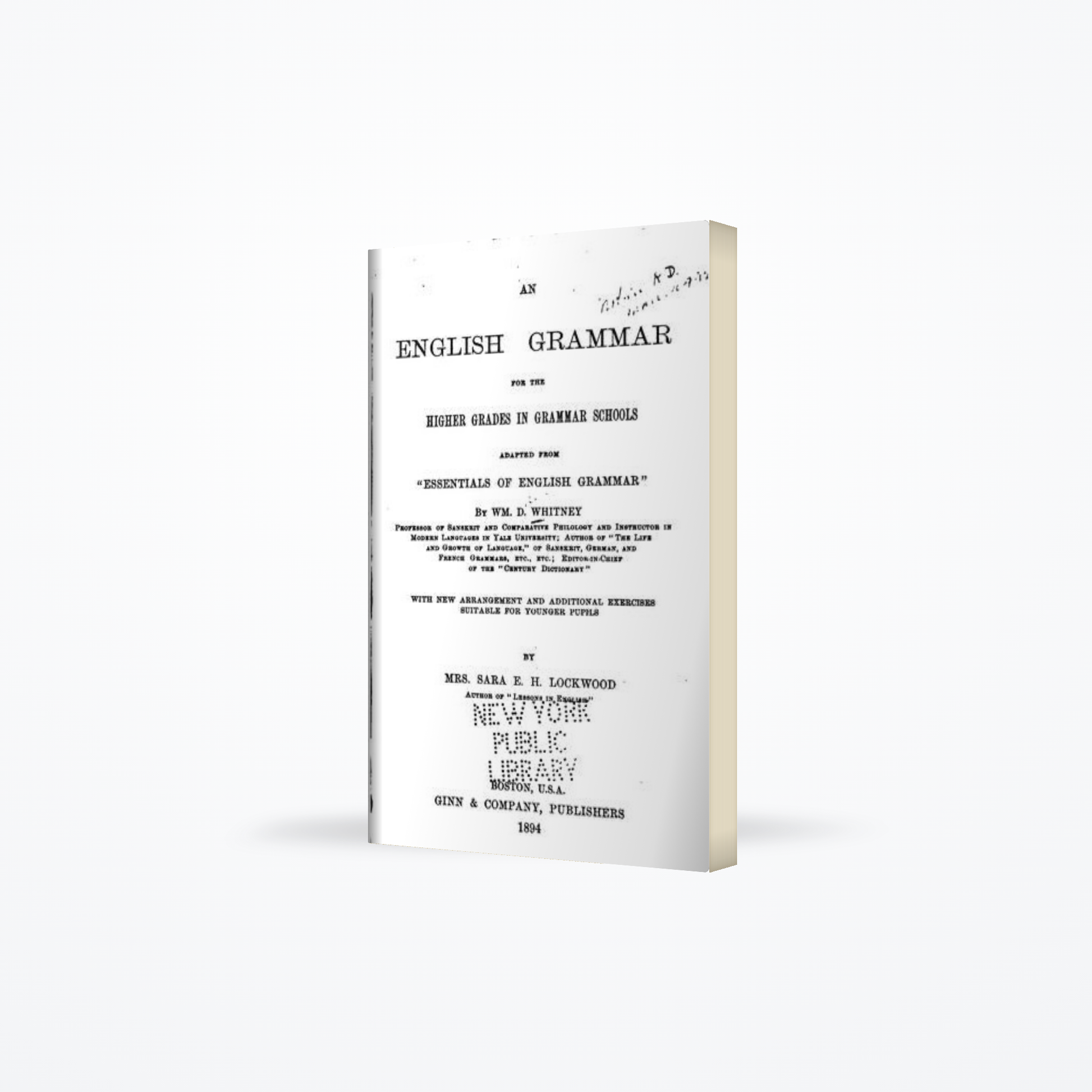 English Grammar For Higher Grades