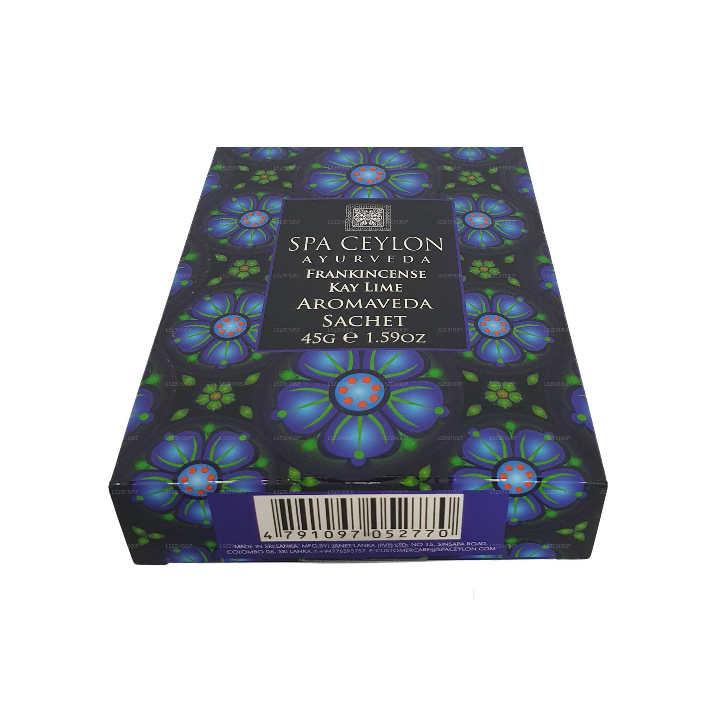 spa ceylon frankincense kay lime aromaveda sachet (45g)