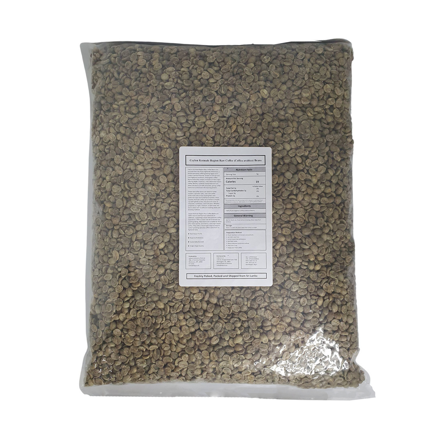 Lakpura® Ceylon Kotmale Region Raw Coffee Beans