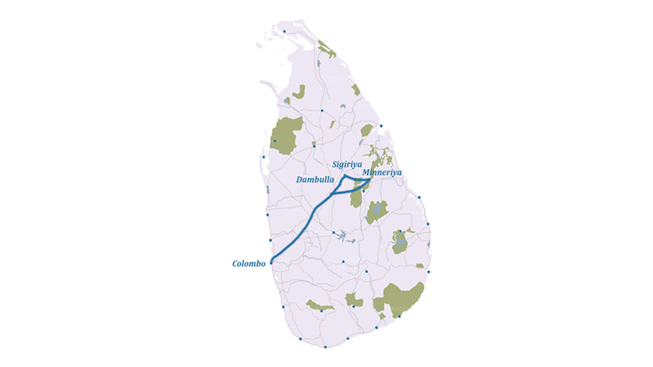Sigirya og Minneriya fra Colombo (2 Dage)