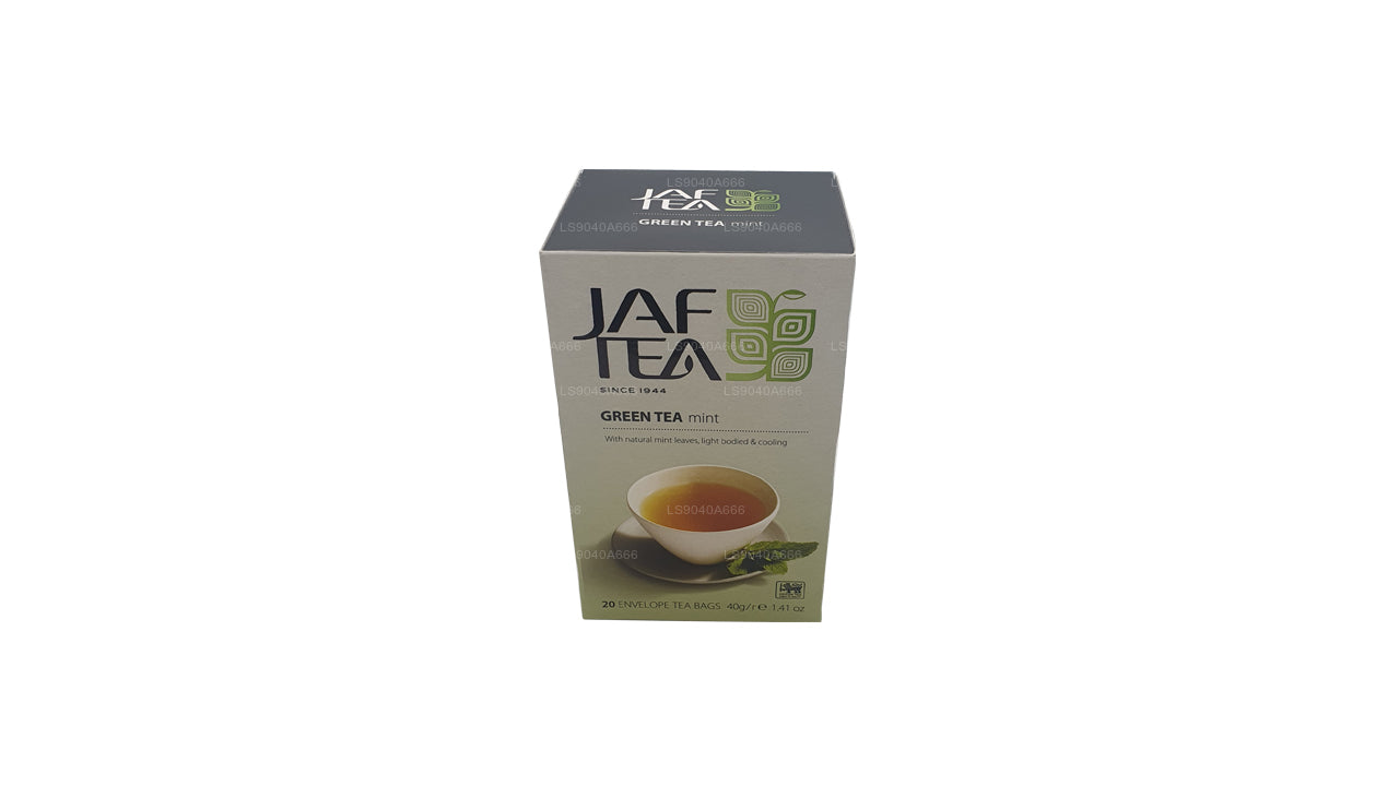 Jaf Tea Pure Green Collection, bustine di tè verde con busta di tè verde e menta (40 g)