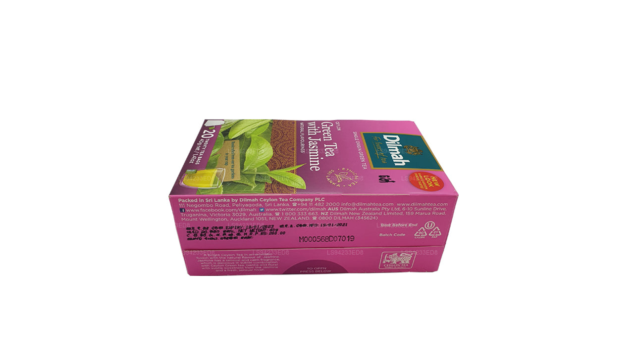 Dilmah Ceylon groene thee met jasmijn (40 g) 20 theezakjes